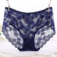woman breathable underwear big yards quality underpant sexy ladies panties female lace transparent large size hollow briefs