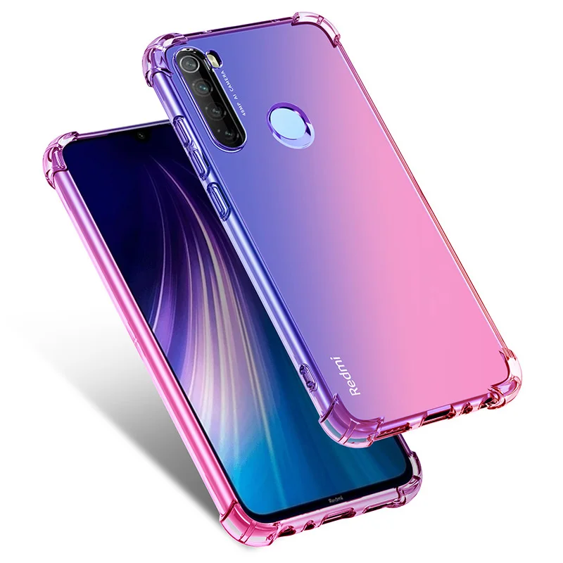 B Цветной мягкий чехол с градиентом для Xiao mi Red mi Note 8T Note 8 Pro, противоударный чехол для mi Note 10 mi 9 Lite mi A3 CC9e Red mi 8 8A - Цвет: B