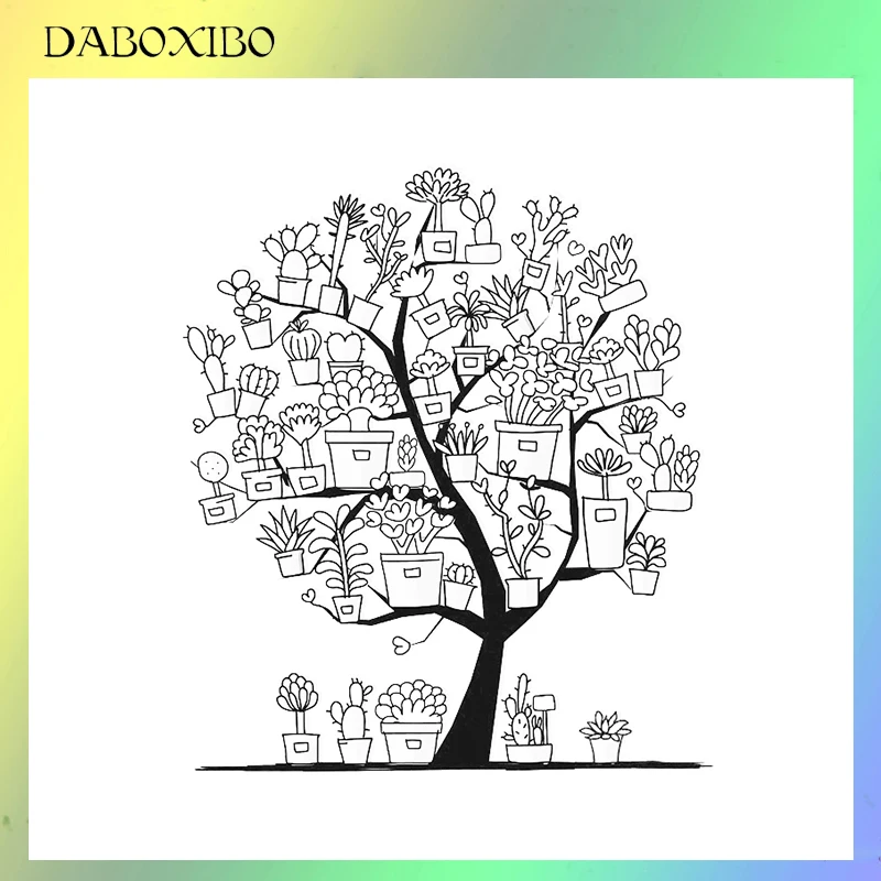 DABOXIBO зеленый настроение прозрачные штампы для DIY