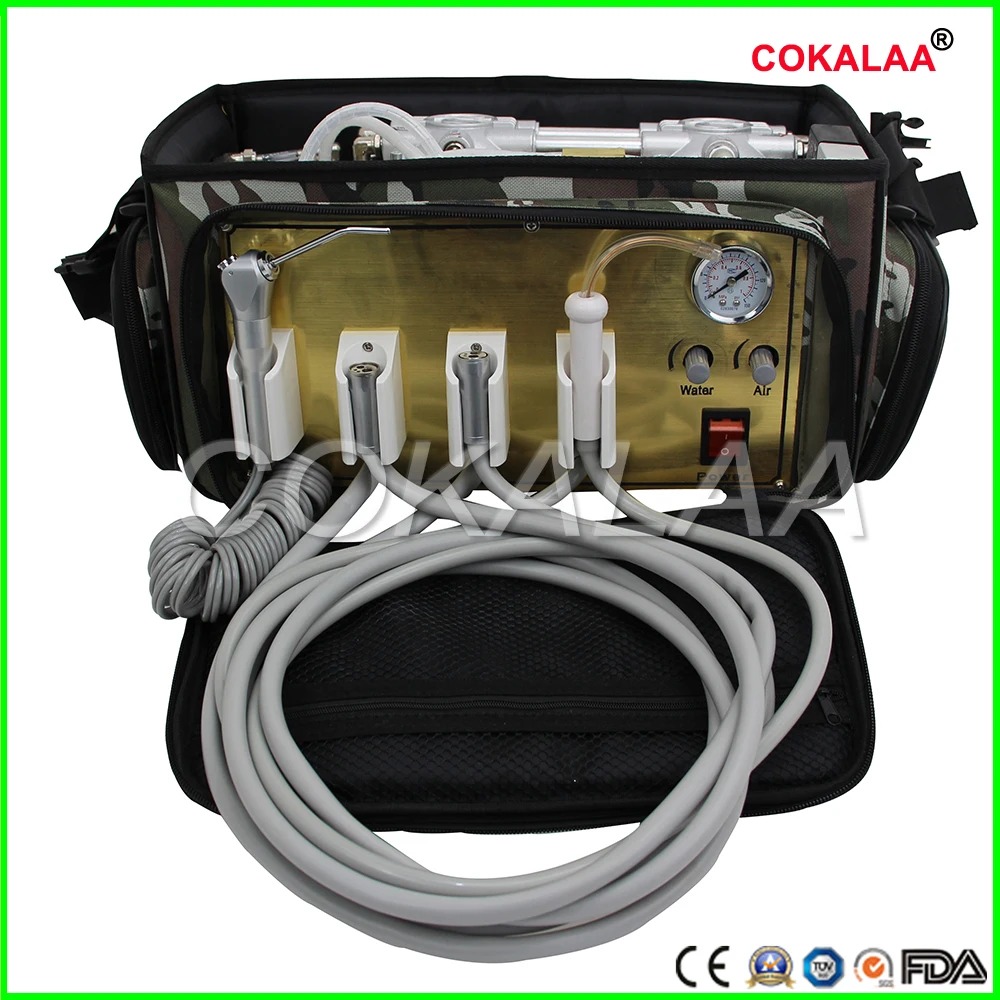 Портативный стоматологический мини-блок с трехсторонним шприцем безмасляный