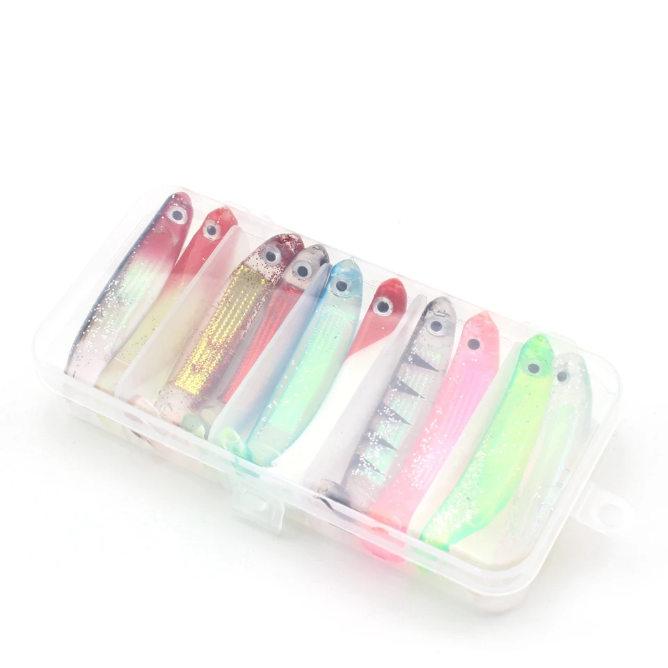 Высокое качество 10 штук Pesca мягкая рыболовная светящаяся наживка набор приманок