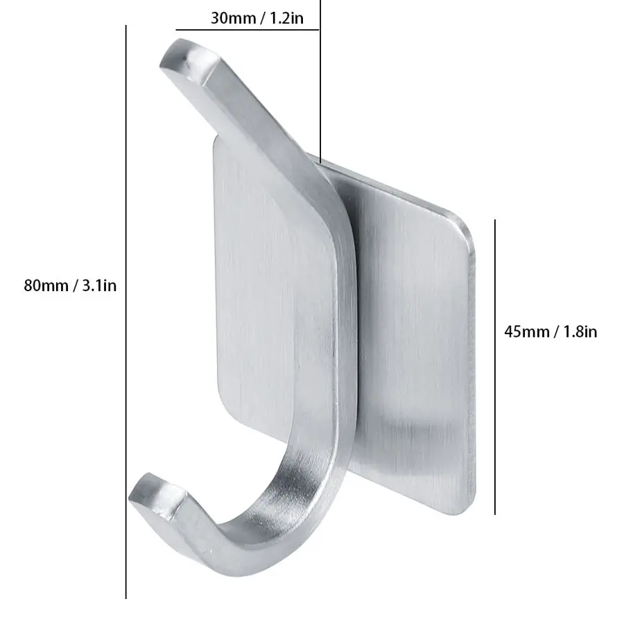 

Hat Scarf Handbag Storage Hook 2Pcs Brushed Stainless Steel Hanging Hook Wall Hanger Towel Clothes Hooks for Bathroom