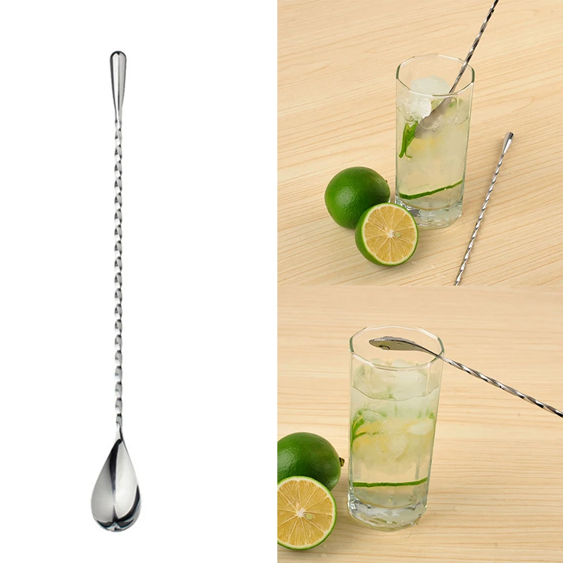 Ложка мешалка с длинной ручкой шейкер для напитков со спиральным рисунком