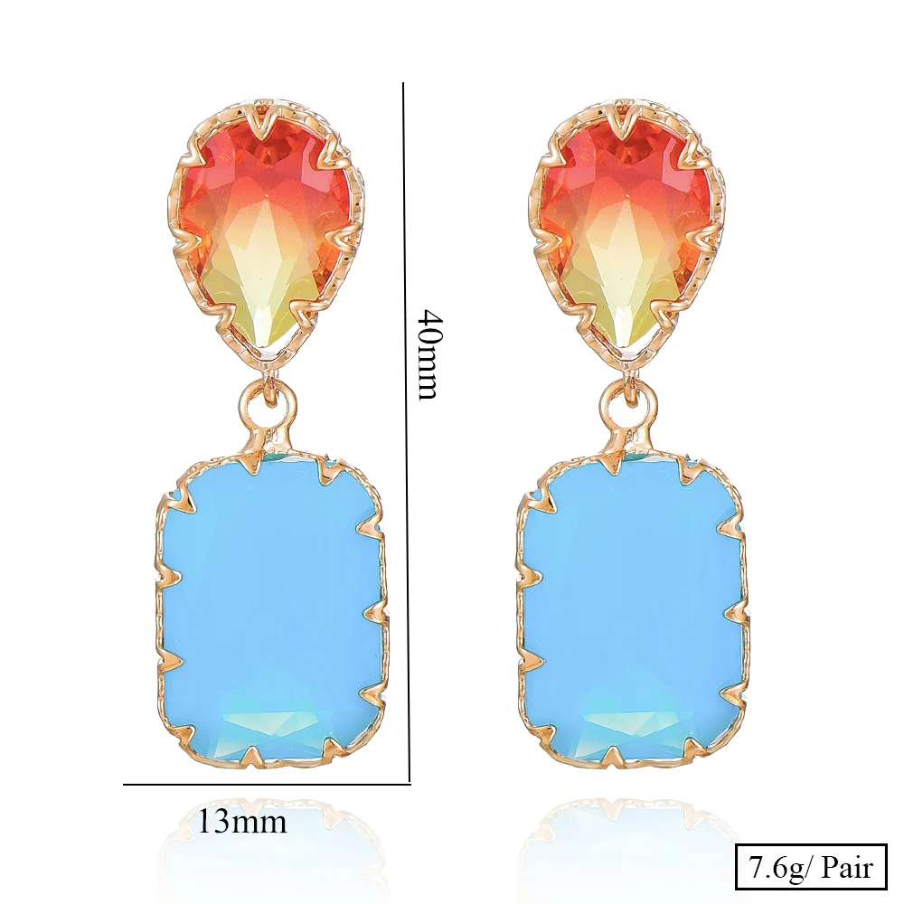 

KellyBola Jewelry Ladies Fashion Luxury Earrings Zircon Square Earrings Party Elegant Accessories Jewelry 2021