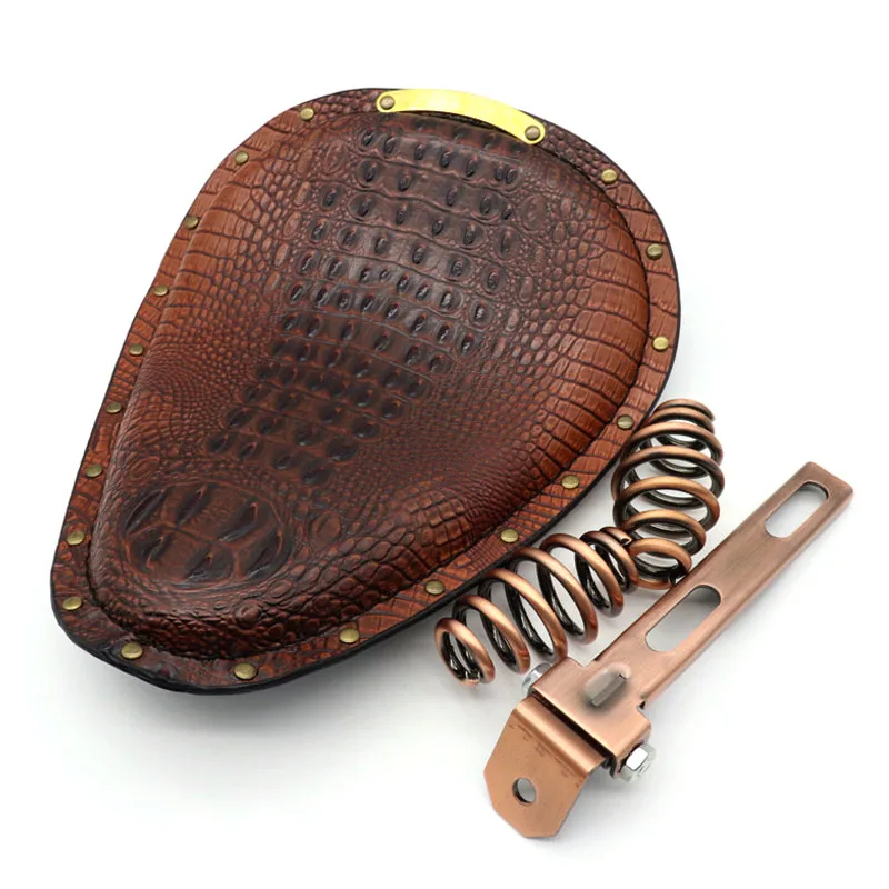 Черный винтажный кожаный чехол для сиденья мотоцикла соло 3 дюйма с пружинным