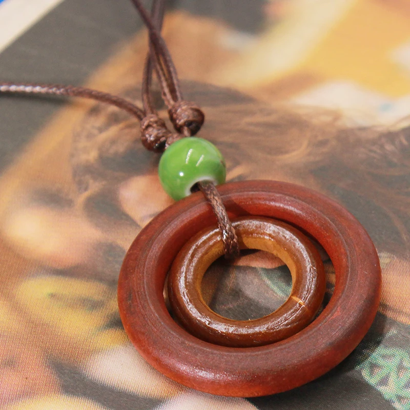 2020 винтажное женское ожерелье-чокер модное ювелирное изделие деревянная