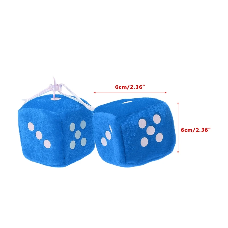 

Fashion New 1 Pair Auto Car Fuzzy Dice Dots Rear View Mirror Hanger Decoration Car Styling Interior Accessorie 6 Colors