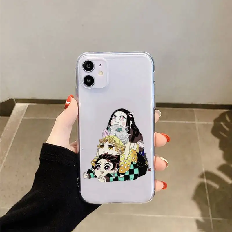 

Kimetsu no Yaiba Phone Case Transparent for Clear iPhone case 11 12 mini pro XS MAX 8 7 6 6S Plus X 5S SE 2020 XR