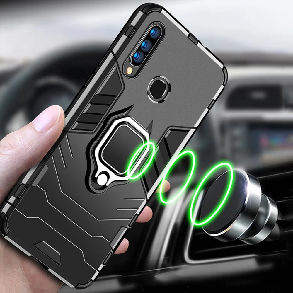 

For Honor 9X 9 X Premium Case Armor PC Cover Metal Ring Holder Phone Case For Huawei Honor 9X STK-LX1 Cover Shockproof Bumper