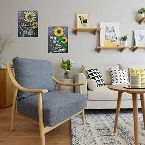 

You are My Sunshine Yellow Sunflowers Retro Metal Plaque Tin Sign Home Decor Kitchen Bedroom Hotel Restaurant Wall Art 8X12Inch