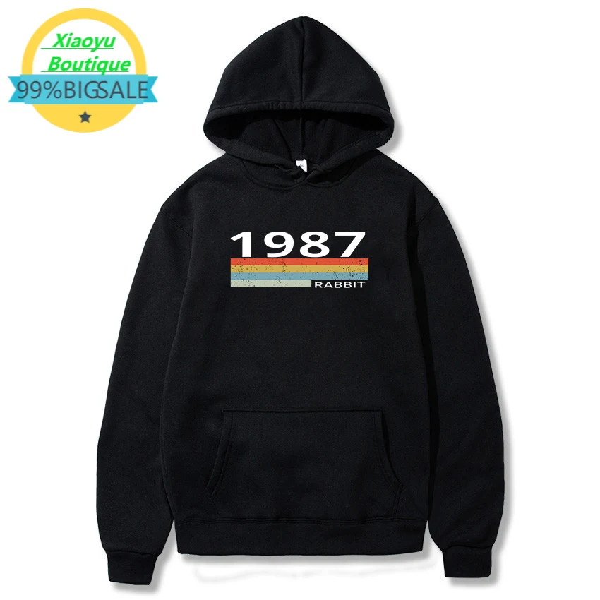 

1987 Letter Print Hoody Autumn Winter Retro Fashion Hoodies Birthday Gift Idea Women Girls Mom Wife 87 Funny Vintage Sweatshirt