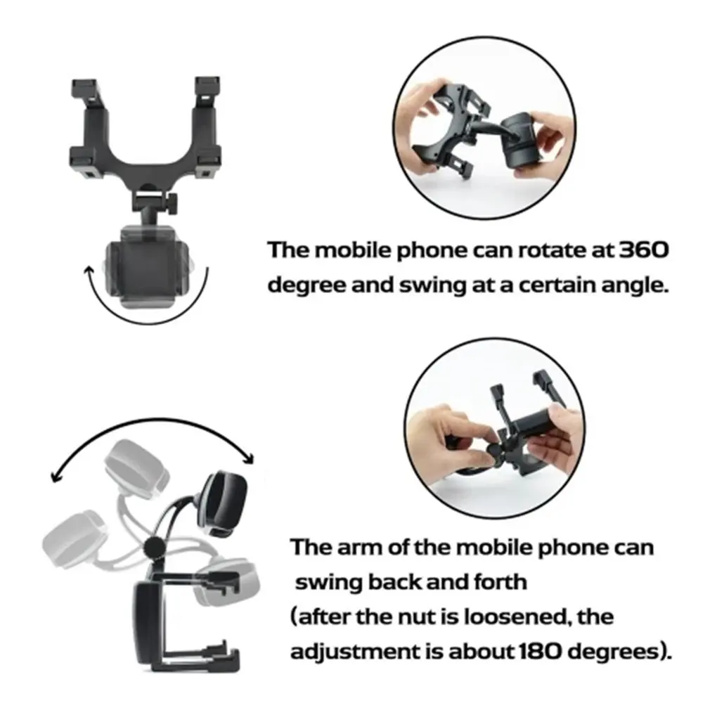 

Car Phone Holder Rearview Mirror Mount Stand GPS Smartphone Stand Universal Rearview Mirror Mount Holder