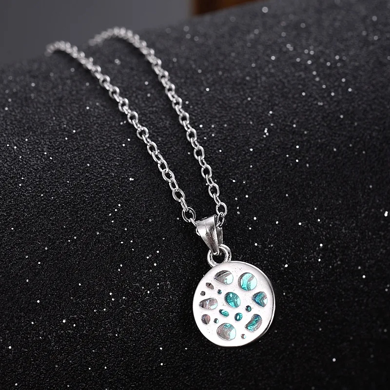 

Fashion blue hemisphere necklace colorful chain female student clavicle chain gift jewelry hot sale