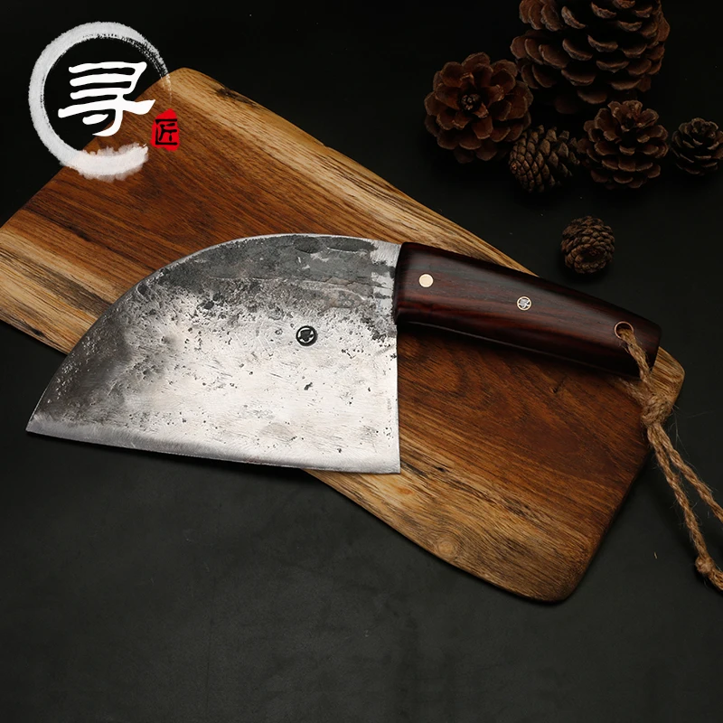 YEELONG нож для овощного мяса-нож китайского шеф-повара-углеродистая сталь с деревянной ручкой