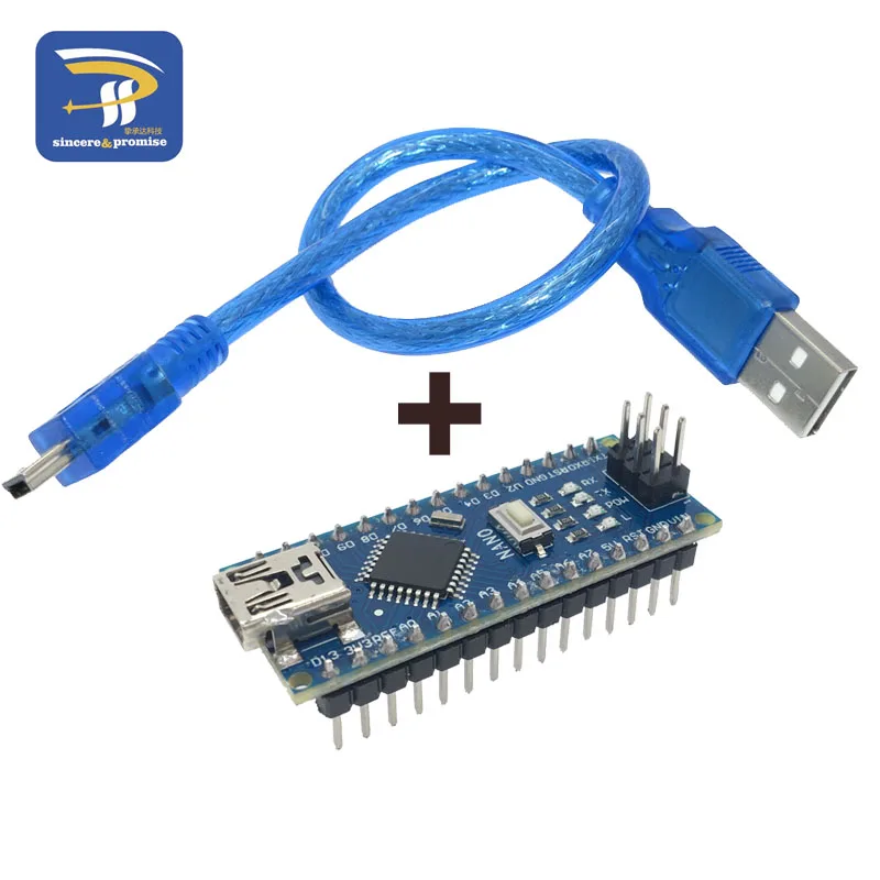 Welding-AU and cable Atmega328 Мини USB Nano V3.0 ATmega328P CH340G 5 в 16 м плата микроконтроллера для Arduino 328P NANO 3,0 CH340 - Цвет: Welding-AU and cable