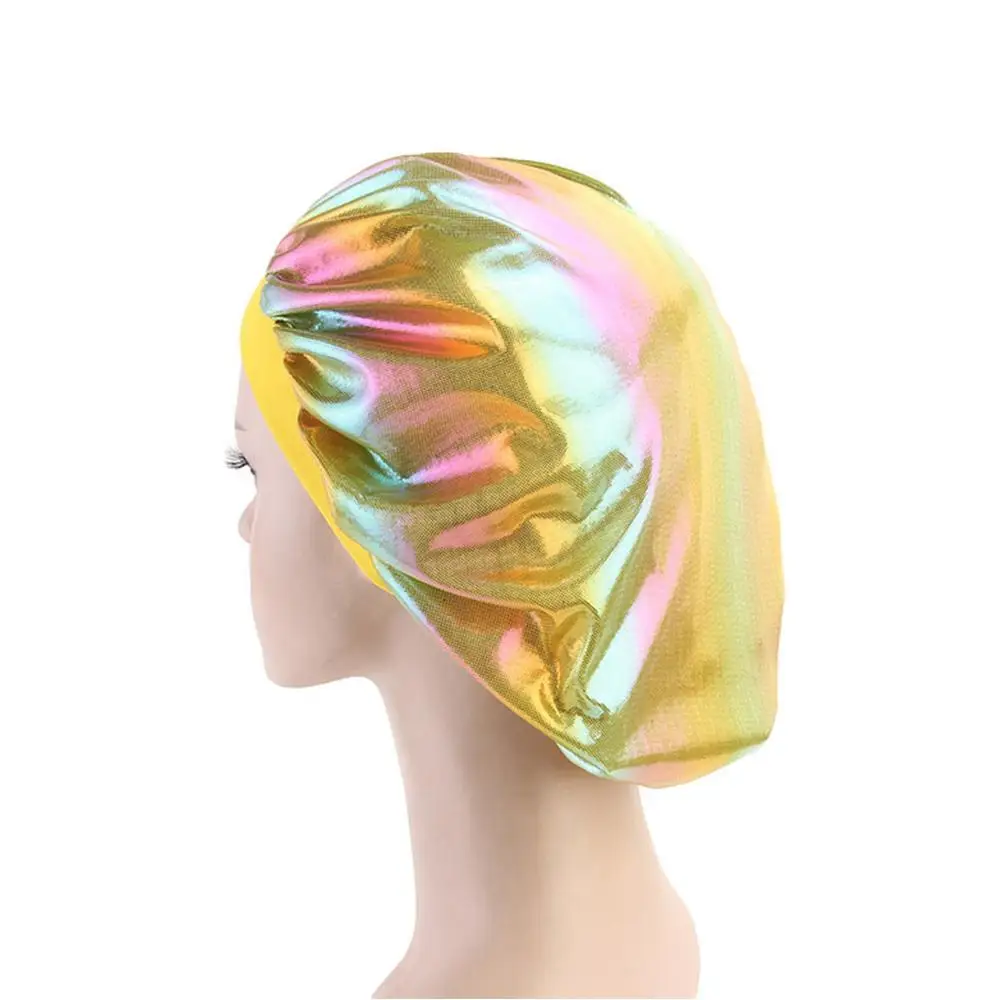 

Sleep Cap Wide Band Bonnet Night Sleep Hat Elastic Bathing Shower Caps spa makeup Fashion cap