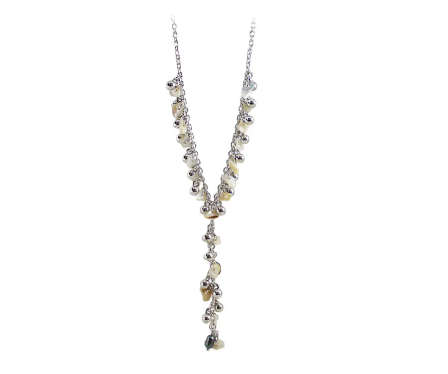 

New Fashion Simple And Elegant Ornament Gold Color Beaded Shell Short Tassel Necklace Femalejewelry 2021 Trend Free Shipping