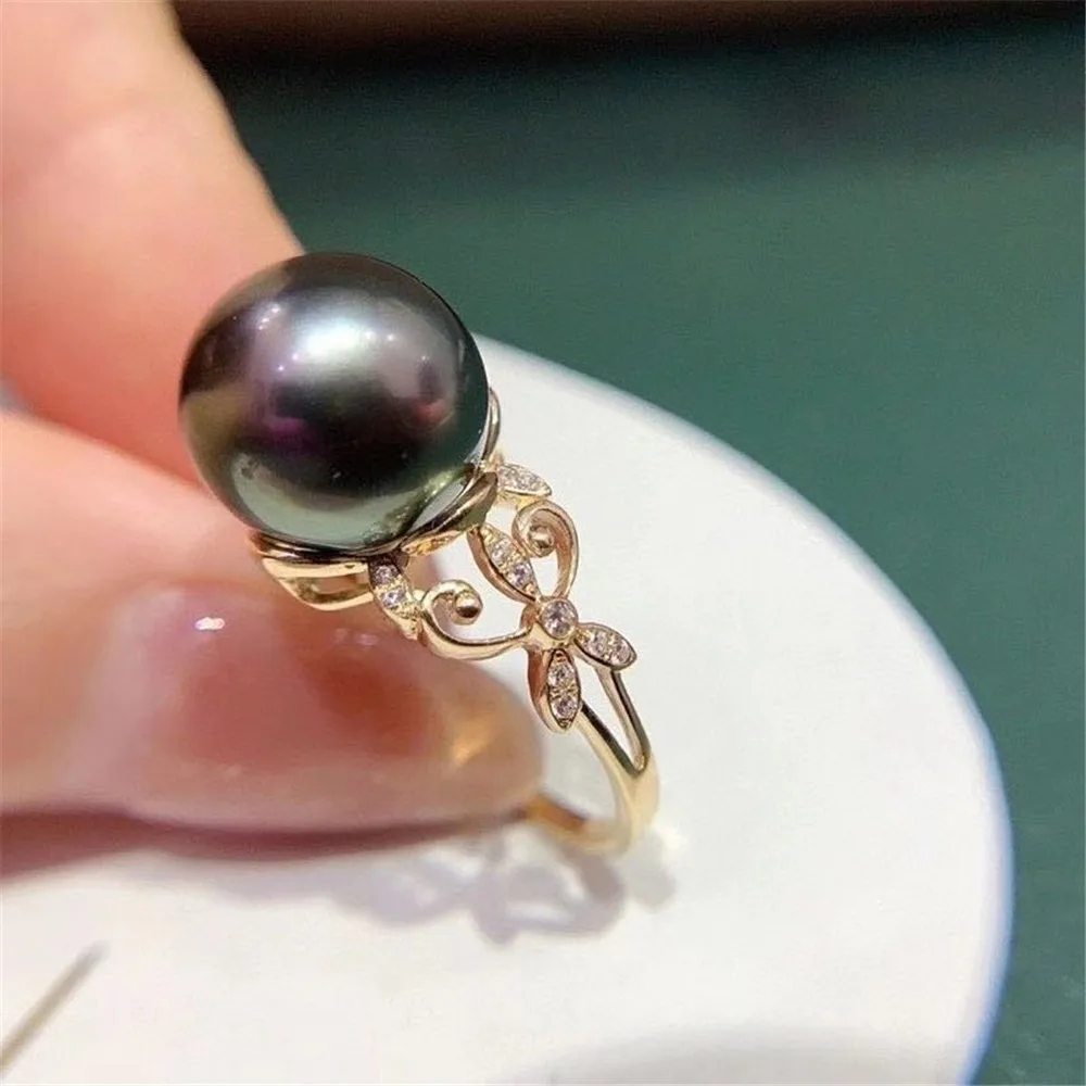 

Ring Mount Pearl Accessories Adjustable Size 925 Sterling Silver Ring Jewelry DIY No Pearl
