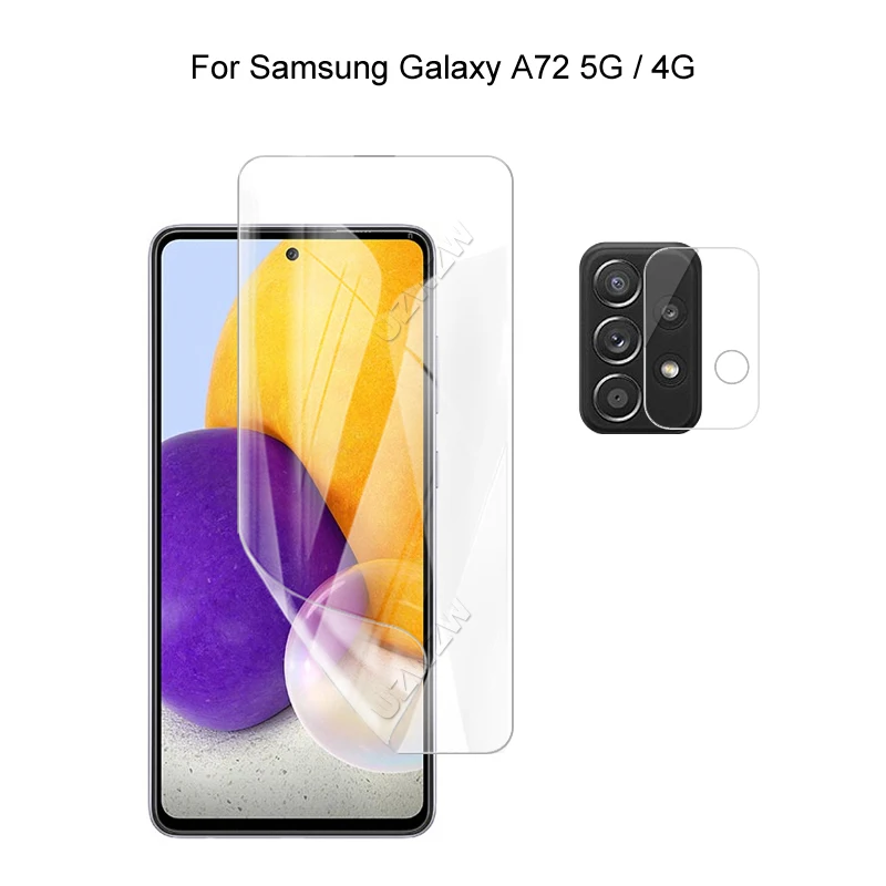 

Для Samsung Galaxy A72 5G / 4G защита для камеры и защита экрана HD Гидрогелевая пленка мягкая 3D полное покрытие изогнутая защита