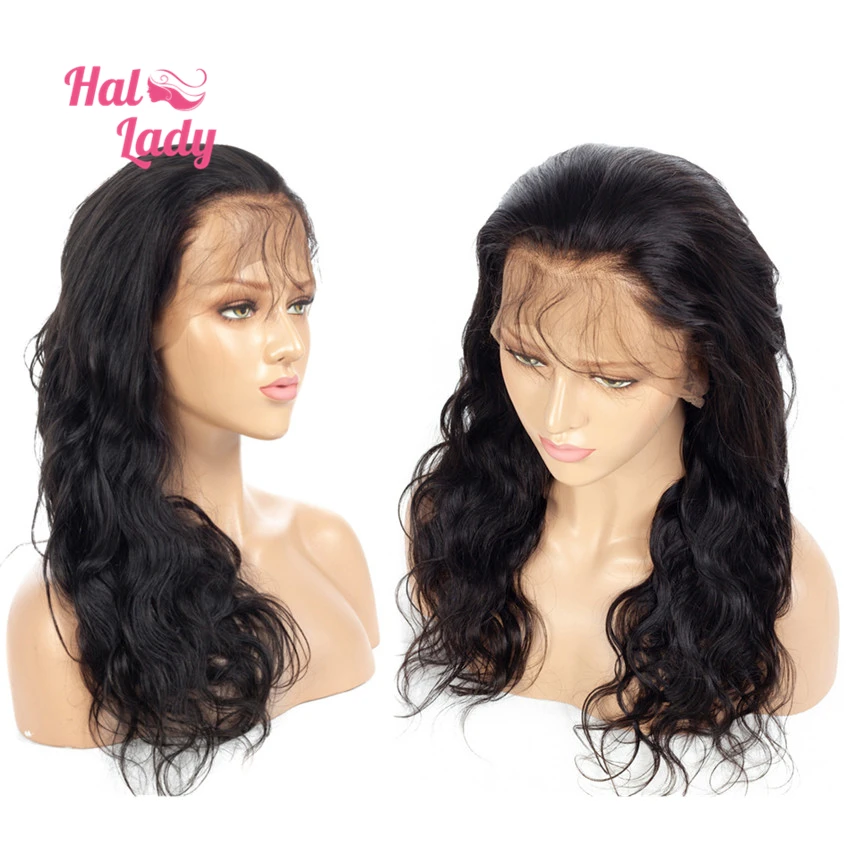 Halo Lady 13*4 волнистые парики из натуральных перуанских натуральных волос для черных женщин, не Реми