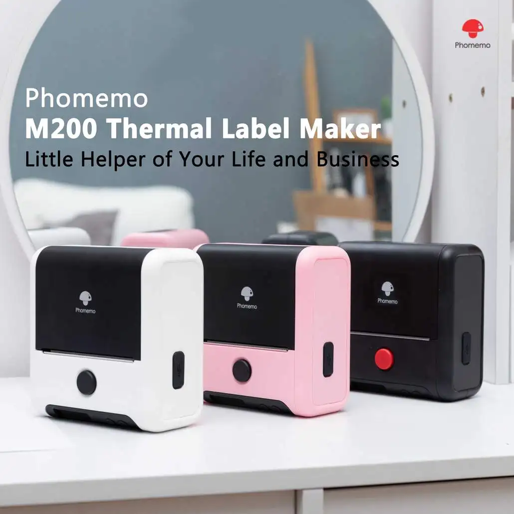 

Phomemo M200 Thermal Label Printer Photo Maker Commercial Labeling QR Code Barcode Sticker Labeler 2600mAh For iOS & Android