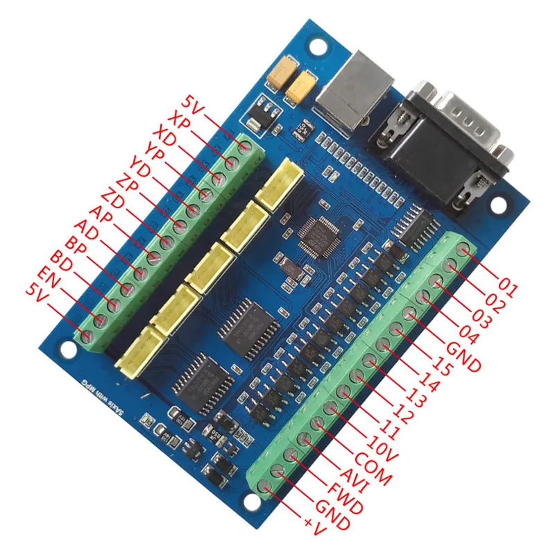 WSFS Горячая CNC драйвер коммутационная Плата USB MACH3 гравировальный станок 5 осей с MPG