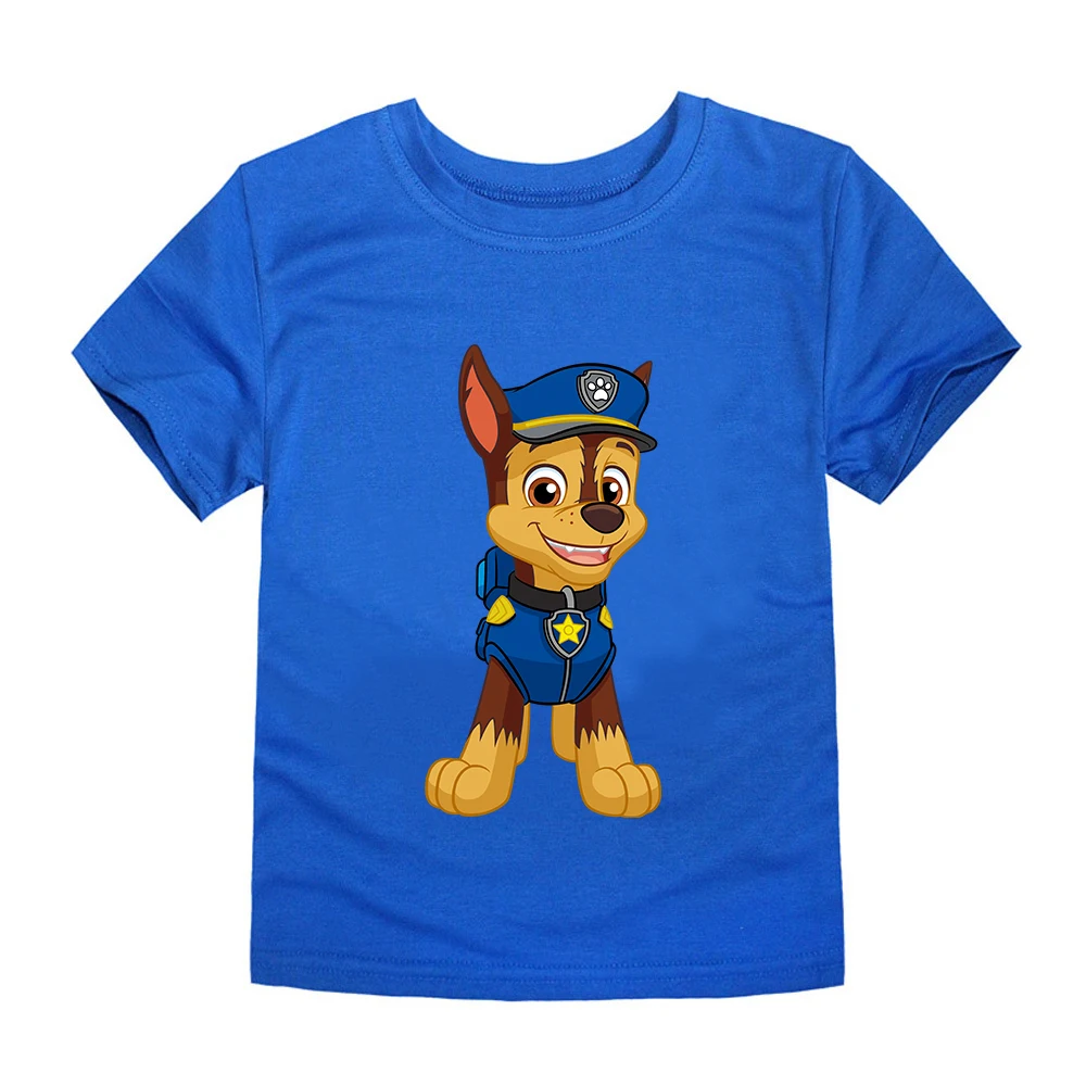 С принтом из мультфильма Щенячий патруль футболка чистого хлопка для маленьких