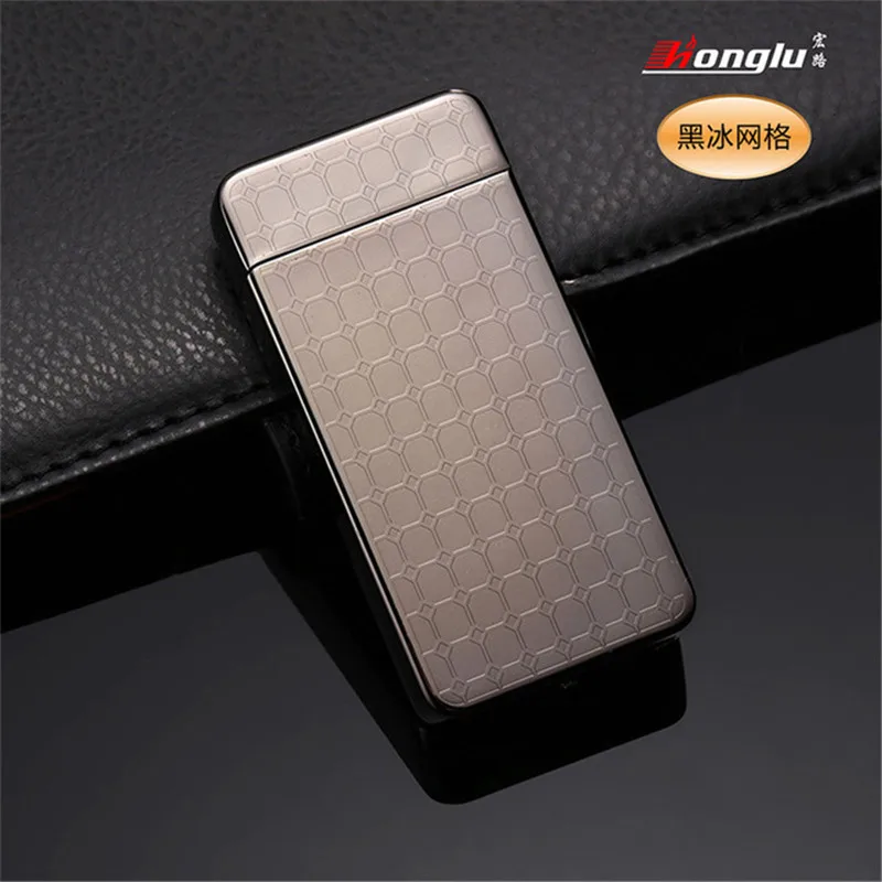 Новая Металлическая двойная дуговая usb зарядка Зажигалка импульсная ветрозащитная электрическая сигарета зажигалка для сигар беспламенная перезаряжаемая Зажигалка плазменная - Цвет: 9