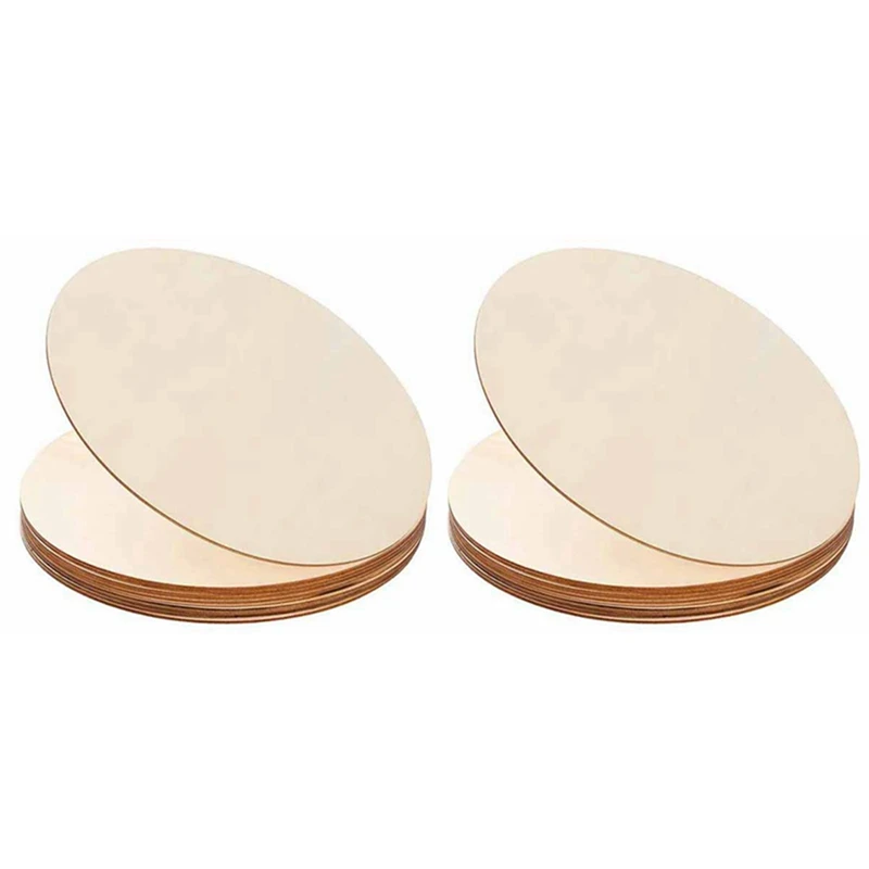 

20PCS Natural Wood Pieces Slice Round Unfinished Wooden Discs 5.9Inch & 7.9Inch