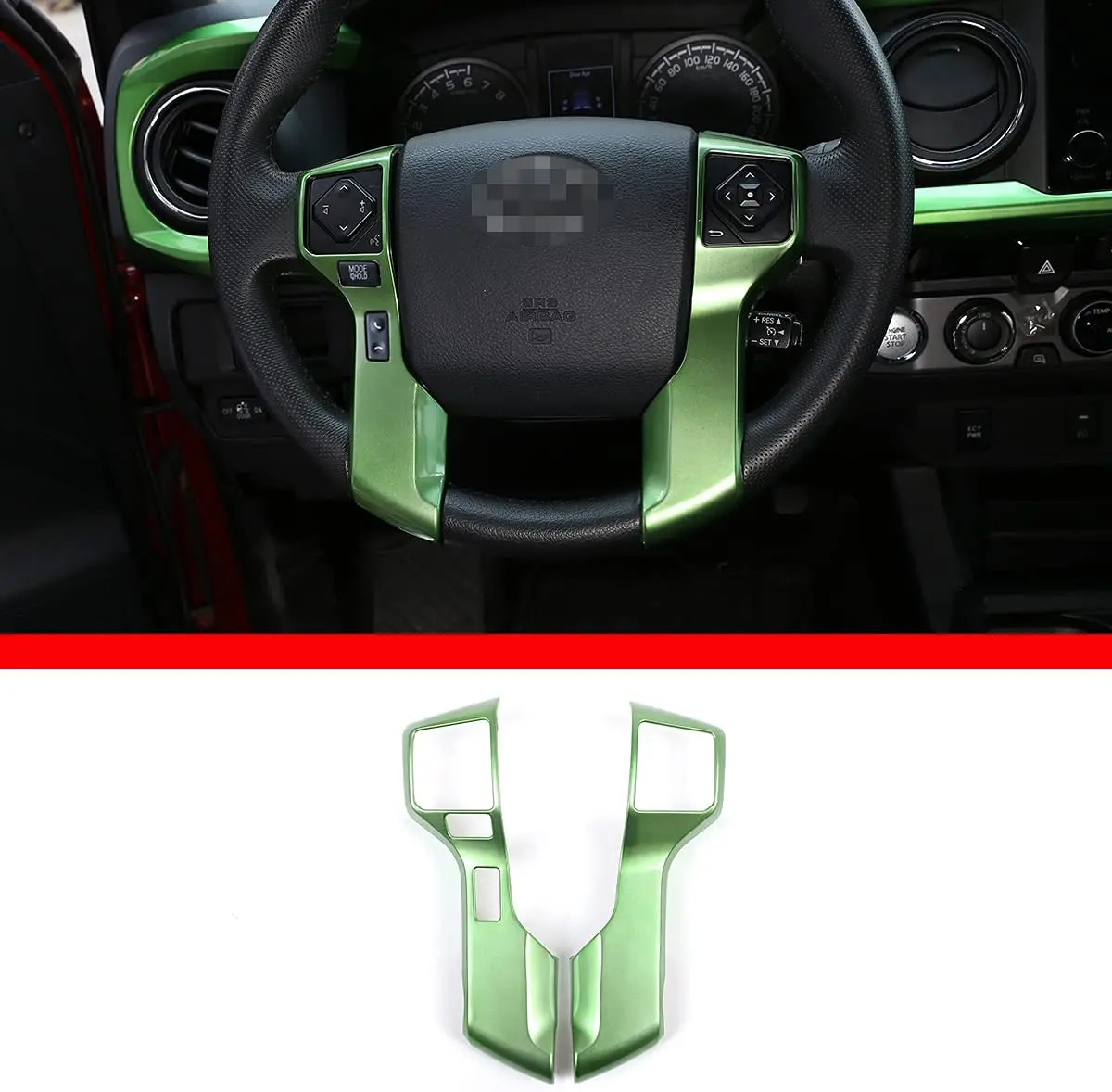 

ABS Steering Wheel Button Frame Interior Decoration Trim Stickers for Toyota Sequoia 2014-2020 Car Accessories (4 Holes Style)