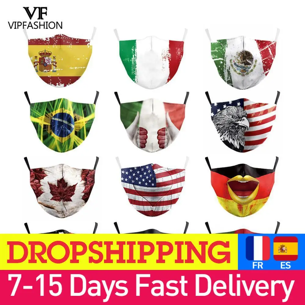 Маски для взрослых многоразовые дышащие моющиеся маски с принтом флага Канады