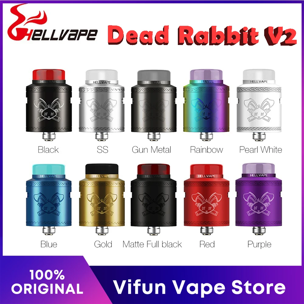 New Hellvape Dead Rabbit V2 RDA Atomizer 24mm Diameter Vape Tank with BF Squonk 510 Pin Box Mod VS / Zeus X | Электроника