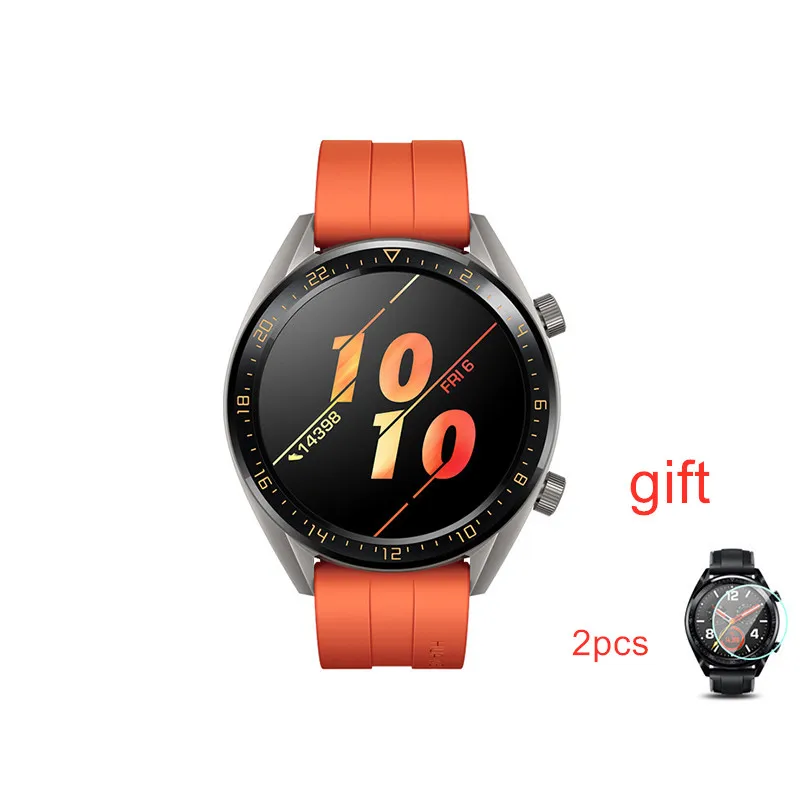 Оранжевый PCTC силиконовый ремешок для huawei Watch GT Active/Элегантный ремешок для huawei Honor Magic Smart Защитная пленка для часов пленка - Цвет: Оранжевый