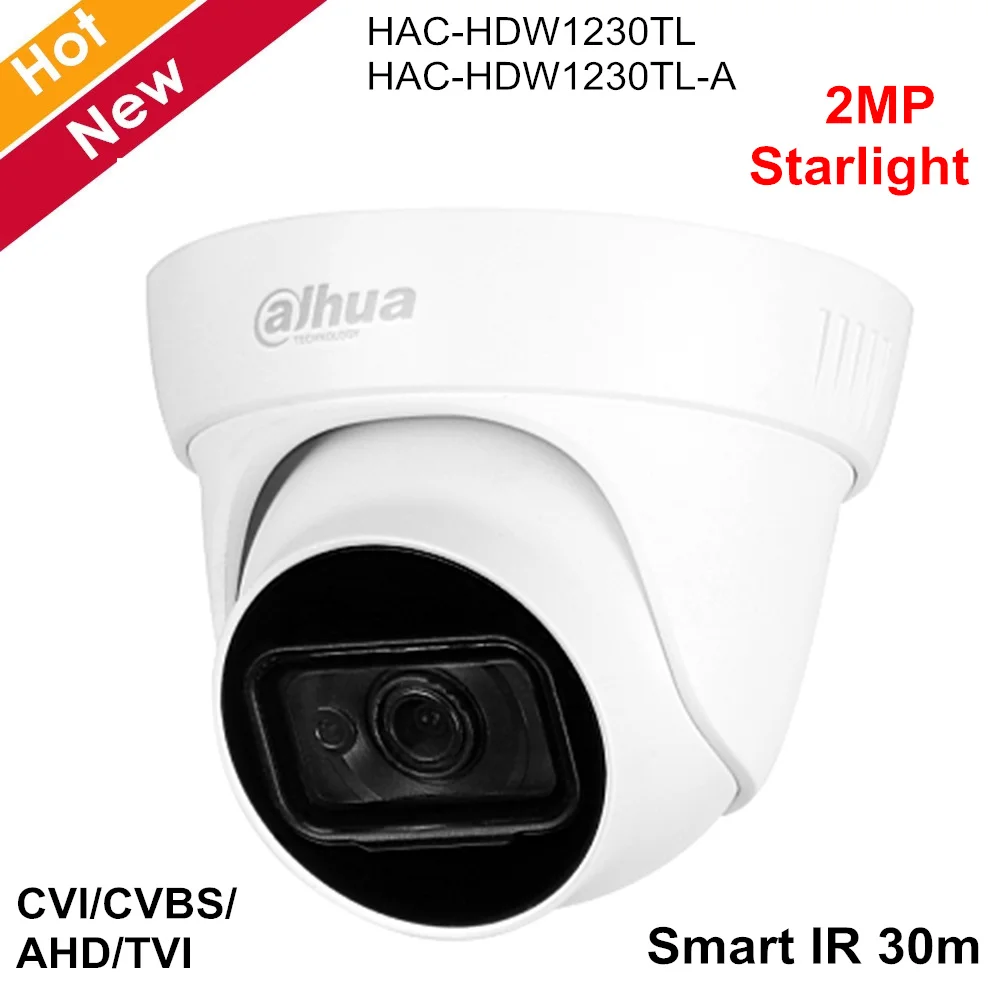 Камера Dahua 2MP Starlight HDCVI CVI CVBS AHD TVI переключаемая 2 8 мм 3 6 опционально 1 светодиодный