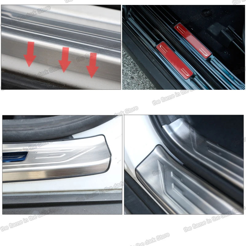 

Lsrtw2017 Stainless Steel Car Door Anti-scratch Sill Threshold Cover for Hyundai Tucson 2015 2016 2017 2018 2019 2020 Chrome