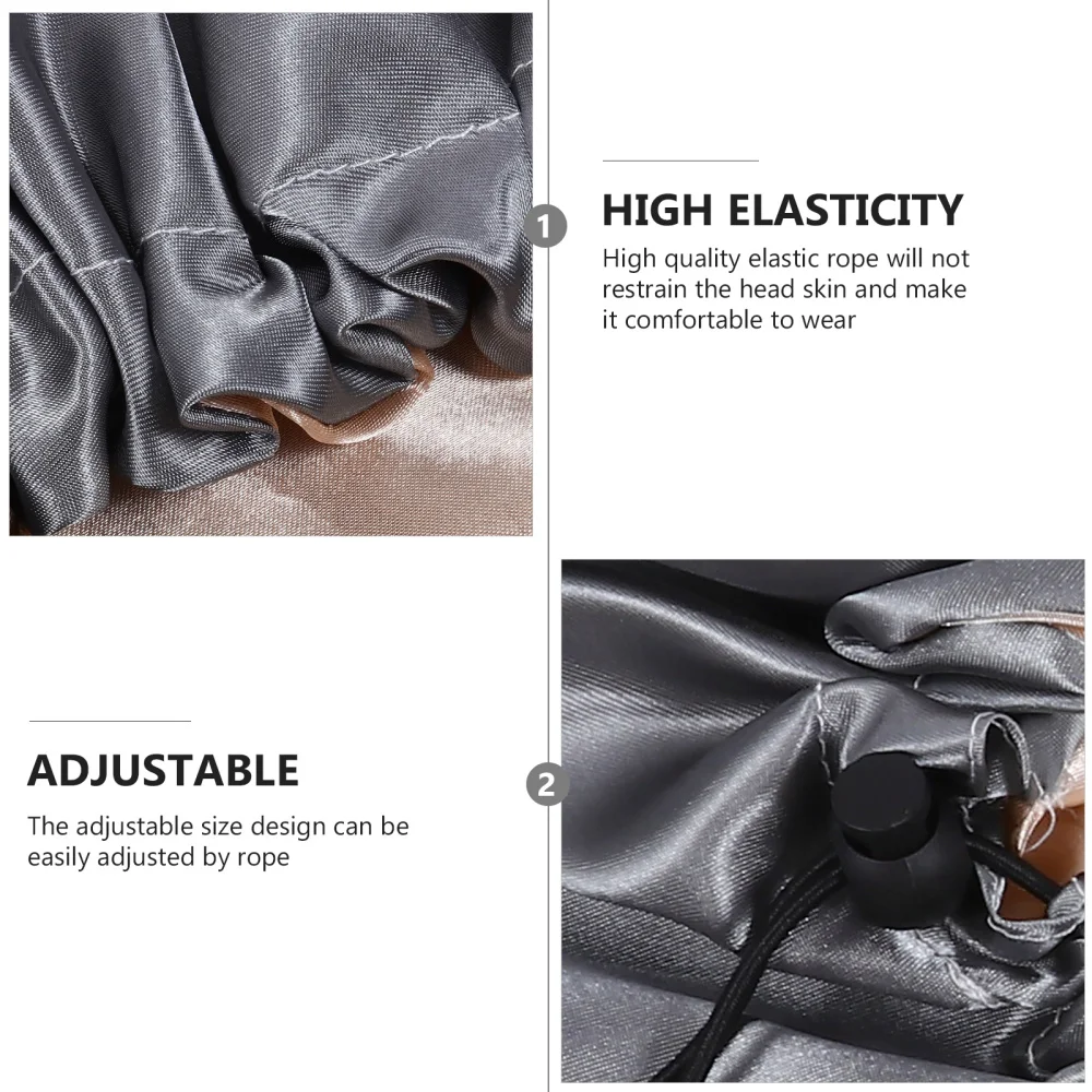 

Adjustable Shower Caps Satin Double Layers Bathing Shower Night Sleep Caps