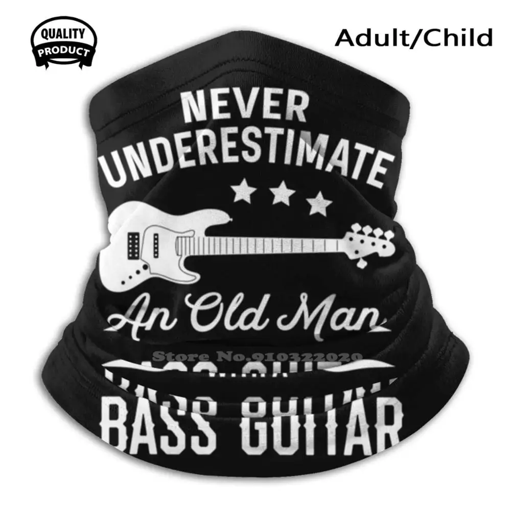 

Old Man Bass Guitar Designer Black Breathable Reusable Mouth Mask Bass Guitarist Fathers Day Musician Guitar Instructor Old Man