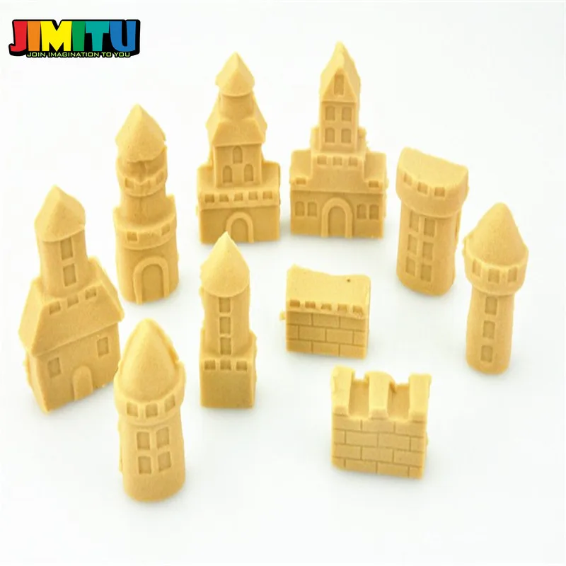 JIMITU 10 шт. замок песочный замок форма дом модель портативный Пластилин для детей играть пляж песок глина Модель Строительный комплект