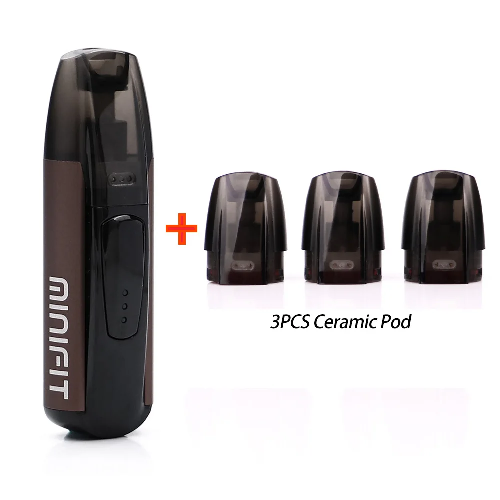 Justfog minifit стартовый набор 370 мАч vape мини стартовый набор и новейший Minifit керамический Pod 1,5 мл емкость Pod электронная сигарета vape комплект - Цвет: bronze ceramic pod