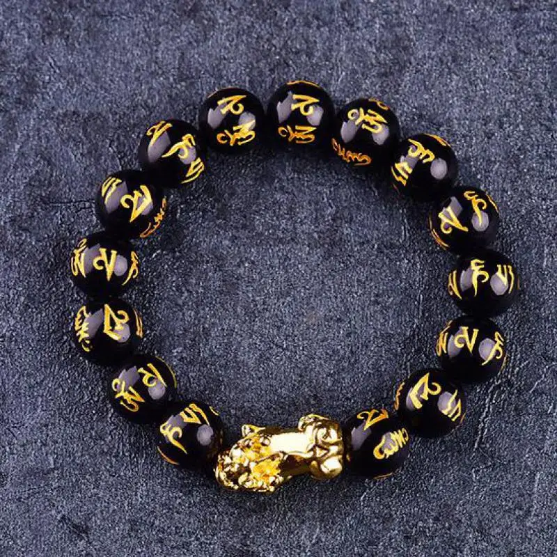 Бусины из натурального камня браслет пары черный и красный оникс шесть слов с