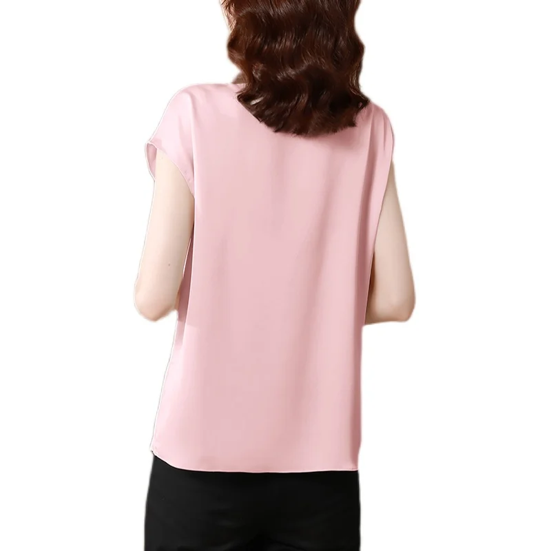 

Summer Korean Chiffon Women Tops Woman Solid Office Lady Blouse Shirt Woman Short Sleeve Top Blusas Mujer De Moda Ladies Tops