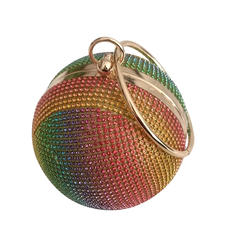 

2021 Women Luxury Basketball Diamond Ball Design Party Purses and Handbag for Female Shoulder Chain Totes Round Shape Clutch Bag