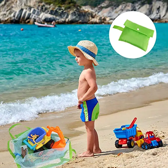 

Mesh Beach Bag Extra Large Beach Bags And Totes Tote Backpack Toys Towels Sand Reusable Foldable Water Toys Vacation