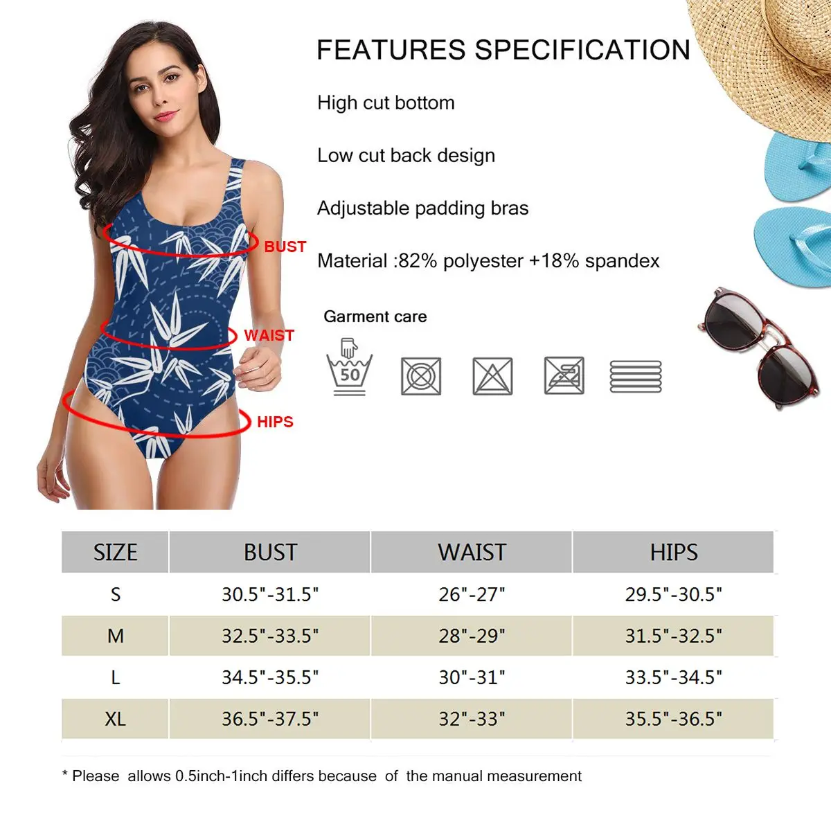 

2020 Sexy One Piece Swimsuit Japanese And Chinese Bamboo Blue Print Swimwear Women Monokini Bodysuit Bathing Suit Swim Wear
