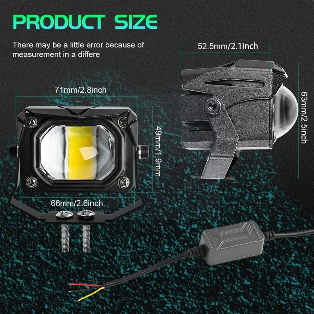 

Motorcycle Led Headlight, Work Fog Light 12d 100w 6000k-6500k 3000k 12000lm For Moto, Scooter, Atv, Car, Truck, 12v, 24v E8c5
