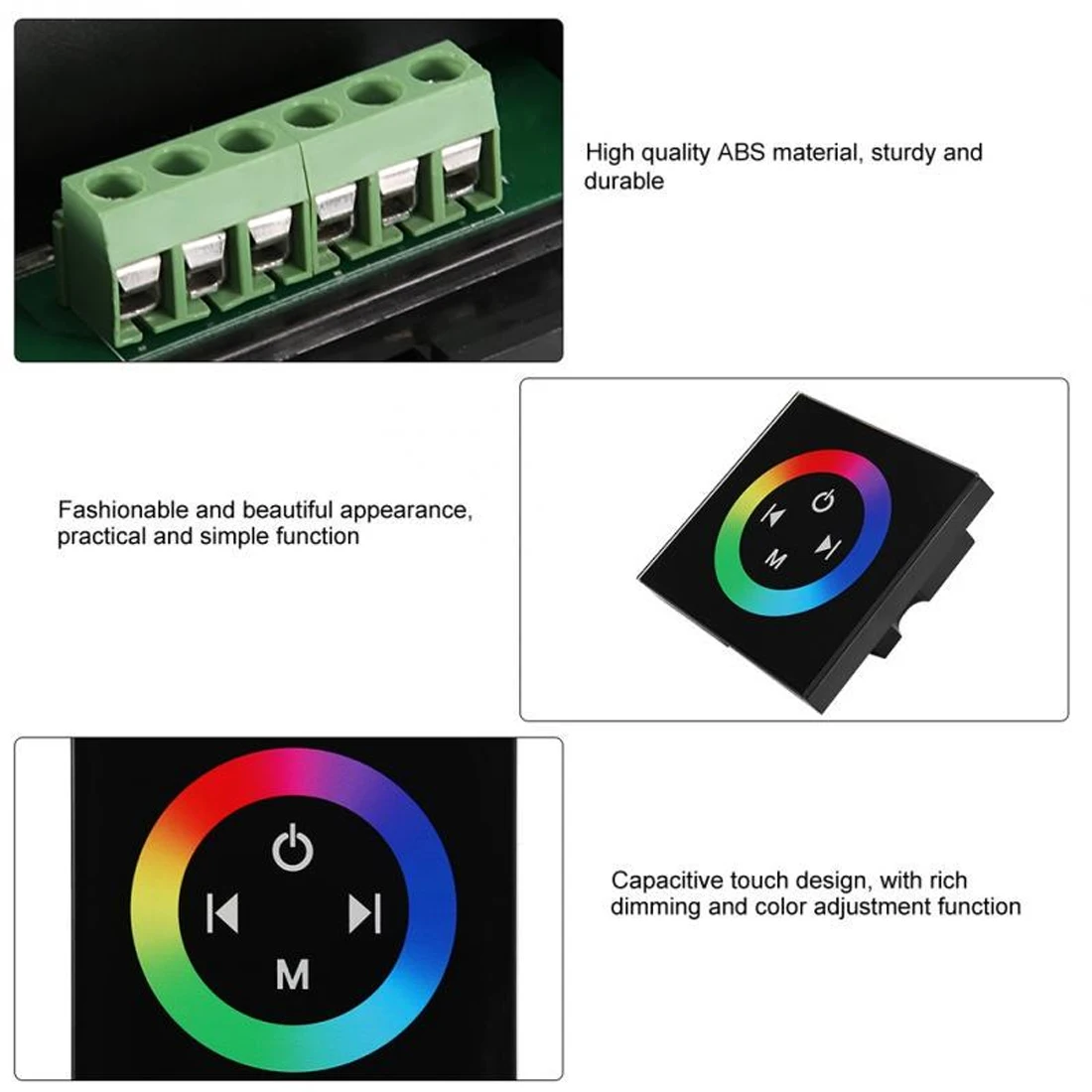 RGB/RGBW одноцветная настенная сенсорная панель контроллер стеклянная панель диммер переключатель контроллер для светодиодный RGB Светодиодная лента DC12V-24V