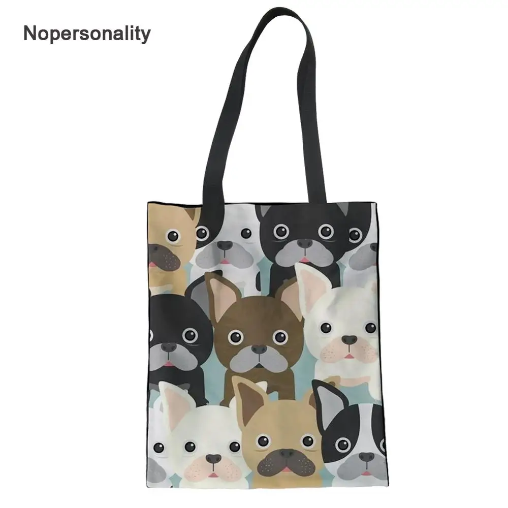 

Nopersonality Cartoon Puppy Dog Print Handbags for Women Simple Colorful Canvas Bags Casual Shopping Tote Ladies Shoulder Bags