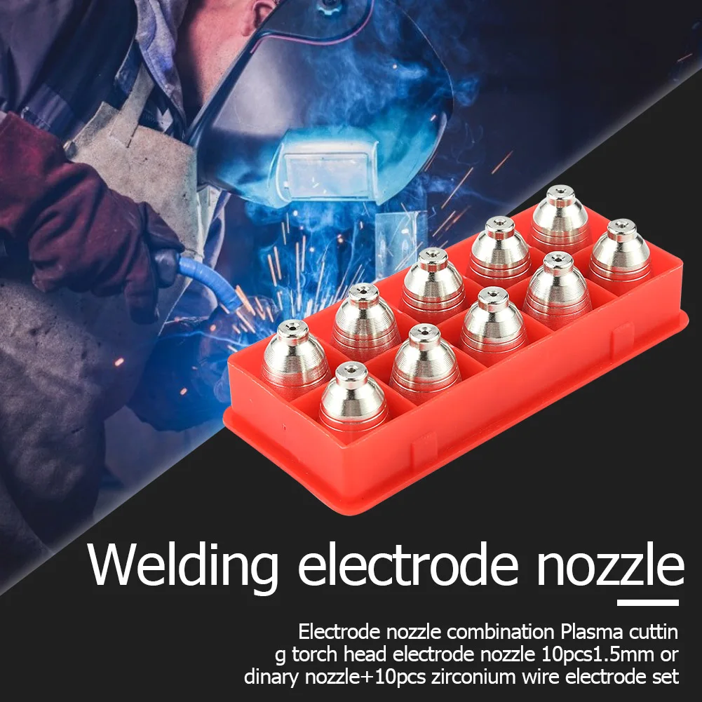

20pcs P80 Plasma Cutting Torch Tip Consumable Electrode Nozzles Corrosion Resistance Plasma Cutting Welding Machine Accessories