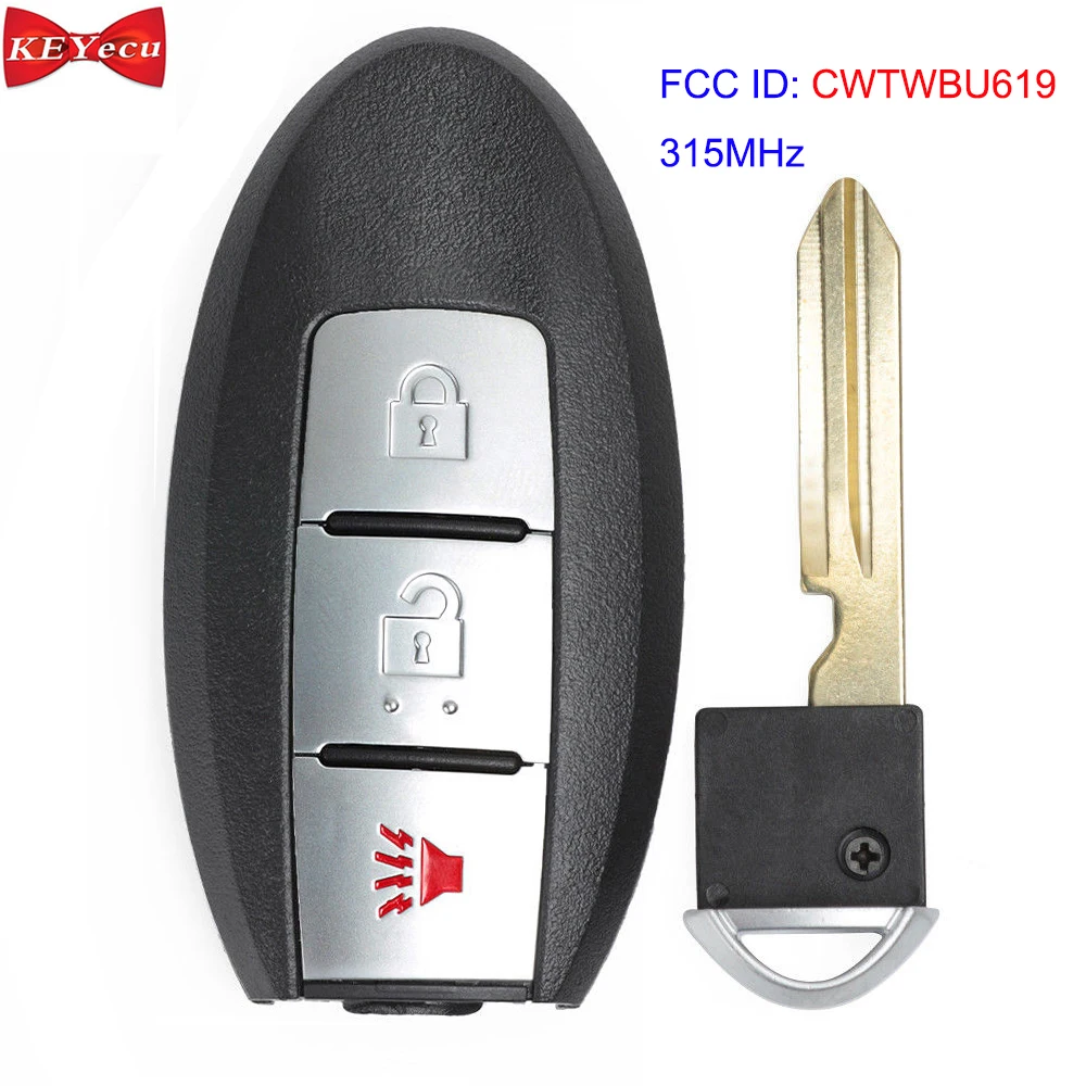 KEYECU 2 шт. для Infiniti FX35 FX45 2005 2006 2007 2008 дистанционный смарт ключ брелок FCC ID: CWTWBU619 315 МГц