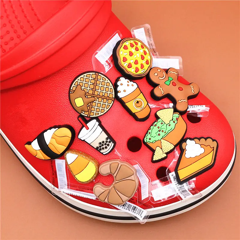 1pcs Foods Shoe Charms Cute Sushi Cookies Ice Cream Cake PVC Shoes Accessories Decoraciones for Croc Buckle jibz Kids Gifts